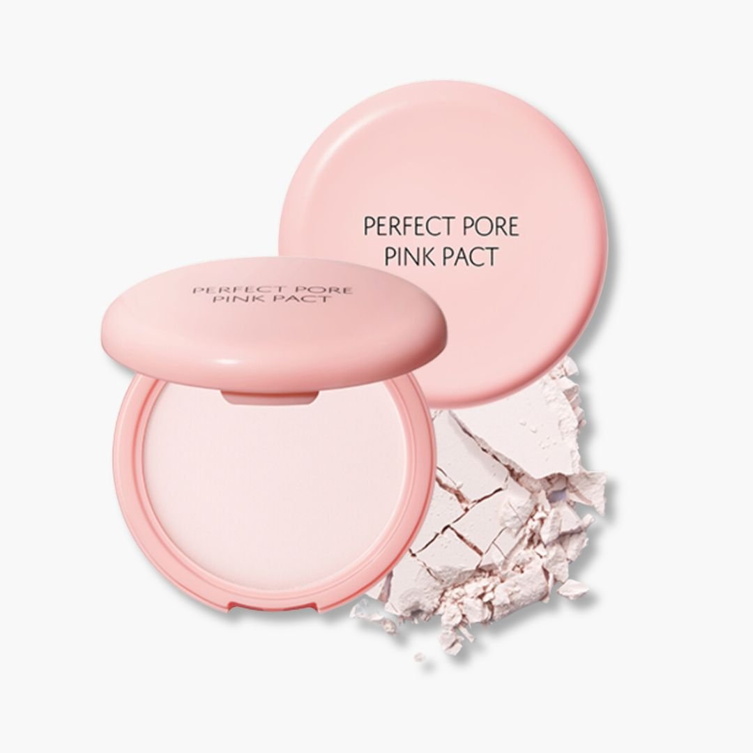🌸 The Saem Compacto «Perfect Pore Pink Pact» 12 g Polvo matificador